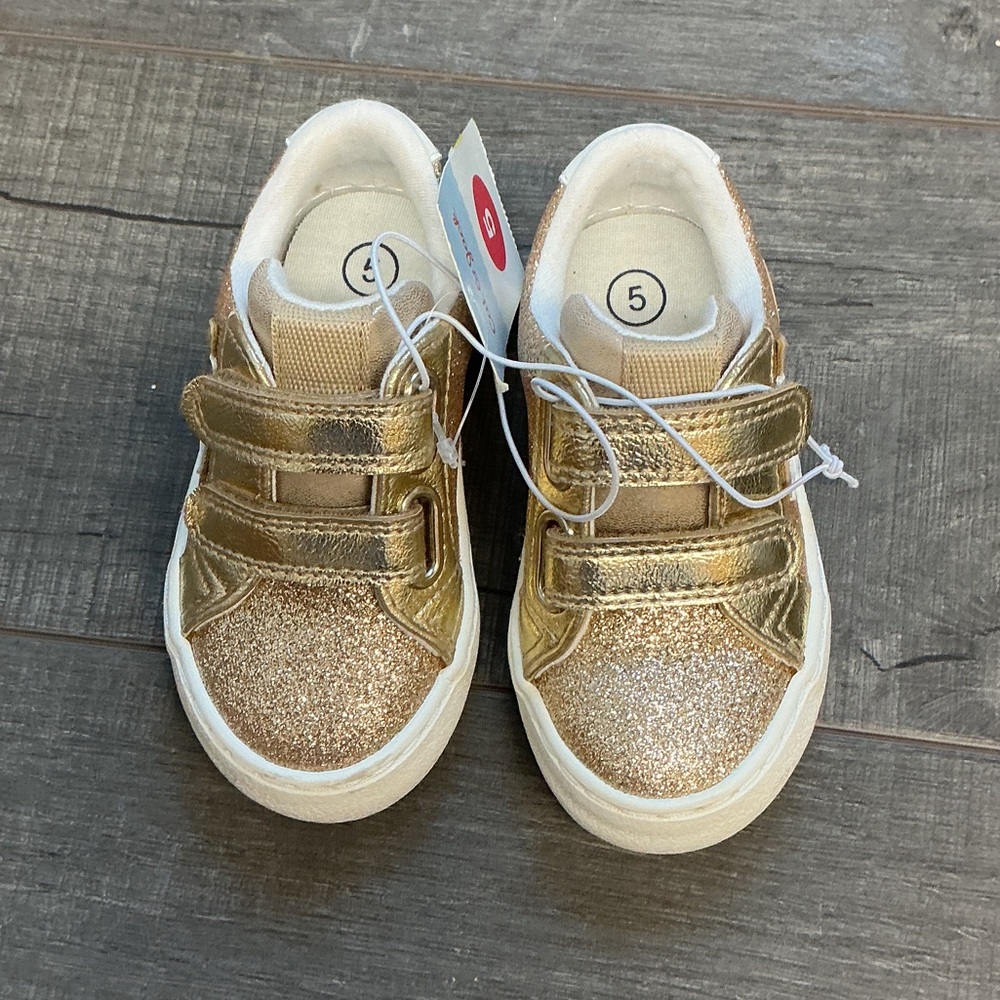 Cat & Jack Gold Glitter Kids Sneakers